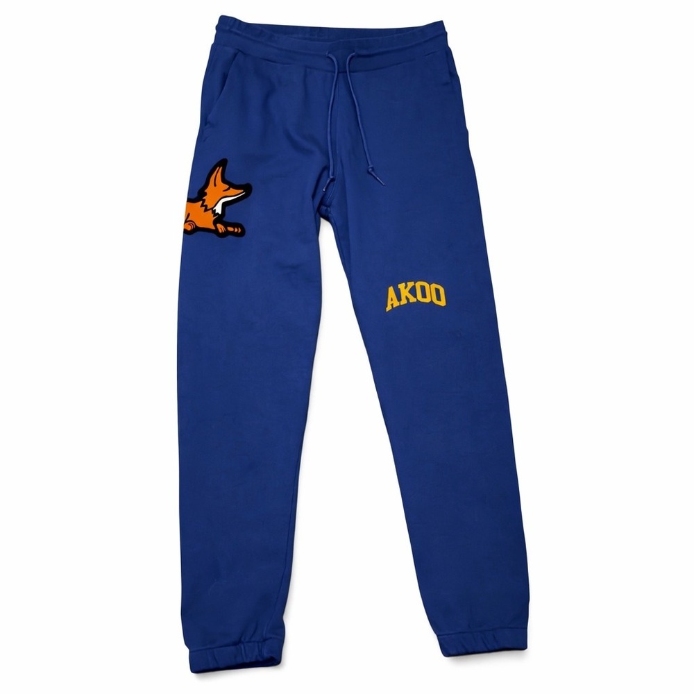 AKOO Mens‎ Snobby Graphic Jogger Sweatpants Blue Logo Size M